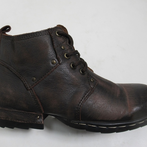 Men\'s Dark Brown Leather Ankle Boots main image 5